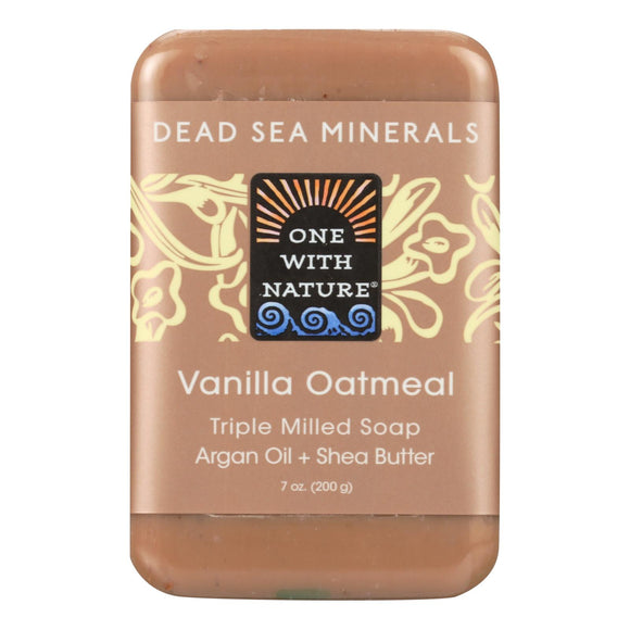 One With Nature Dead Sea Mineral Vanilla Oatmeal Soap - 7 Oz - Vita-Shoppe.com