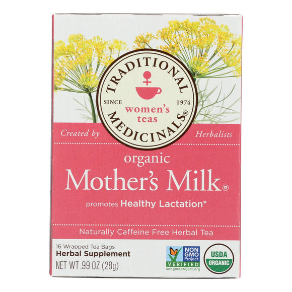 Traditional Medicinals Organic Mother's Milk Herbal Tea - 16 Tea Bags - Case Of 6 - Vita-Shoppe.com