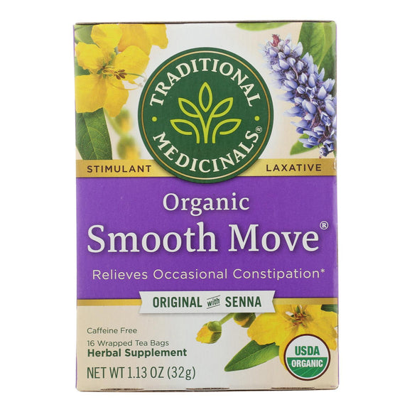 Traditional Medicinals Organic Smooth Move Herbal Tea - 16 Tea Bags - Case Of 6 - Vita-Shoppe.com