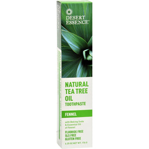 Desert Essence Natural Tea Tree Oil Toothpaste Fennel - 6.4 Oz - Vita-Shoppe.com