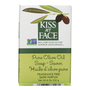 Kiss My Face Bar Soap Pure Olive Oil Fragrance Free - 8 Oz - Vita-Shoppe.com