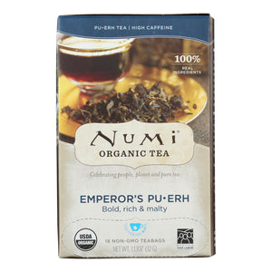 Numi Emperor's Puerh Black Tea - 16 Tea Bags - Case Of 6 - Vita-Shoppe.com