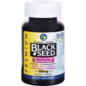 Amazing Herbs Black Seed Black Cumin Seed Oil - 90 Softgels - Vita-Shoppe.com