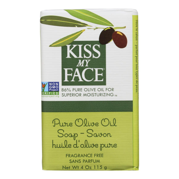 Kiss My Face Bar Soap Pure Olive Oil Fragrance Free - 4 Oz - Vita-Shoppe.com