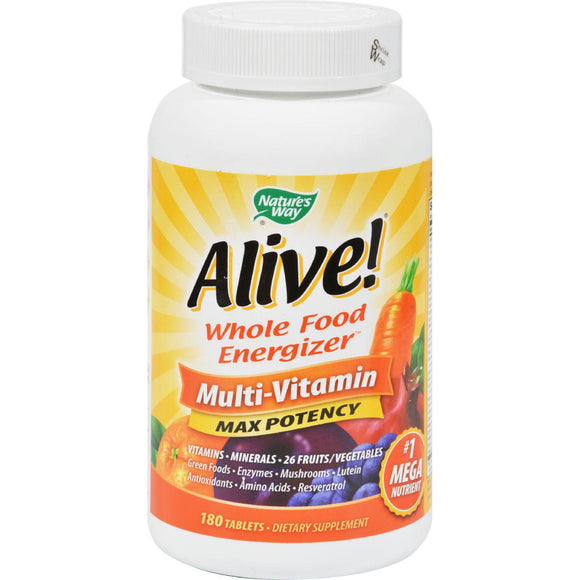 Nature's Way Alive Whole Food Energizer Multi-vitamin - 180 Tablets - Vita-Shoppe.com