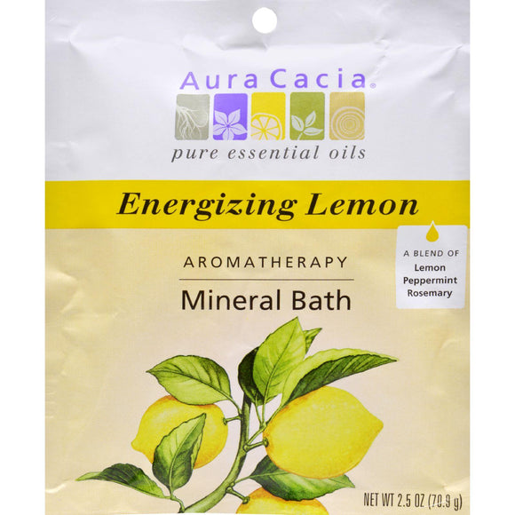 Aura Cacia Aromatherapy Mineral Bath Energizing Lemon - 2.5 Oz - Case Of 6 - Vita-Shoppe.com