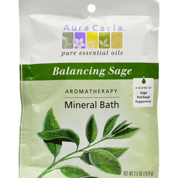 Aura Cacia Aromatherapy Mineral Bath Balancing Sage - 2.5 Oz - Case Of 6 - Vita-Shoppe.com