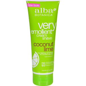 Alba Botanica Moisturizing Cream Shave For Men And Women Coconut Lime - 8 Fl Oz - Vita-Shoppe.com