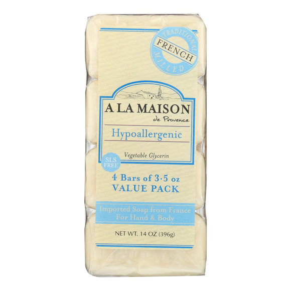 A La Maison - Bar Soap - Unscented Value Pack - 3.5 Oz Each - Pack Of 4 - Vita-Shoppe.com