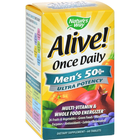 Nature's Way Alive Once Daily Men's 50 Plus Multi-vitamin - 60 Tablets - Vita-Shoppe.com