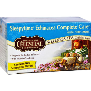 Celestial Seasonings Sleepytime Echinacea Complete Care Wellness Tea - 20 Tea Bags - Case Of 6 - Vita-Shoppe.com