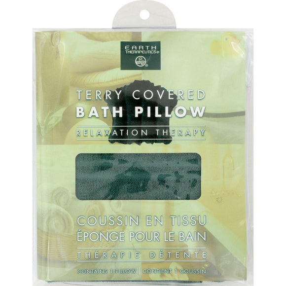 Earth Therapeutics Terry Covered Bath Pillow Dark Green - 1 Pillow - Vita-Shoppe.com