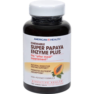American Health Super Papaya Enzyme Plus Chewable - 180 Chewable Tablets - Vita-Shoppe.com