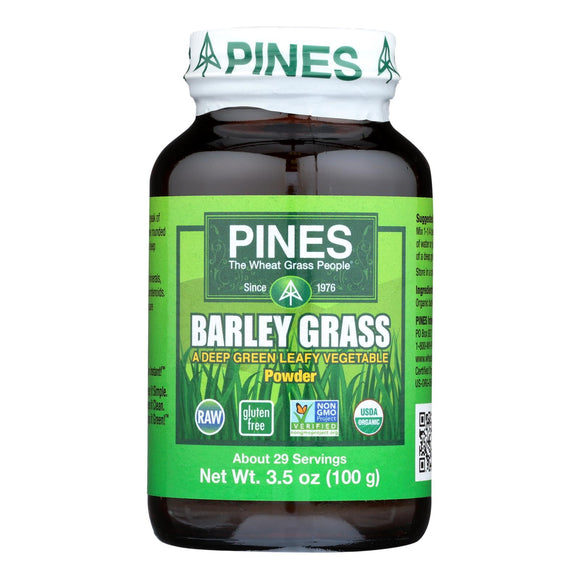 Pines International 100% Organic Barley Grass Powder - 3.5 Oz - Vita-Shoppe.com