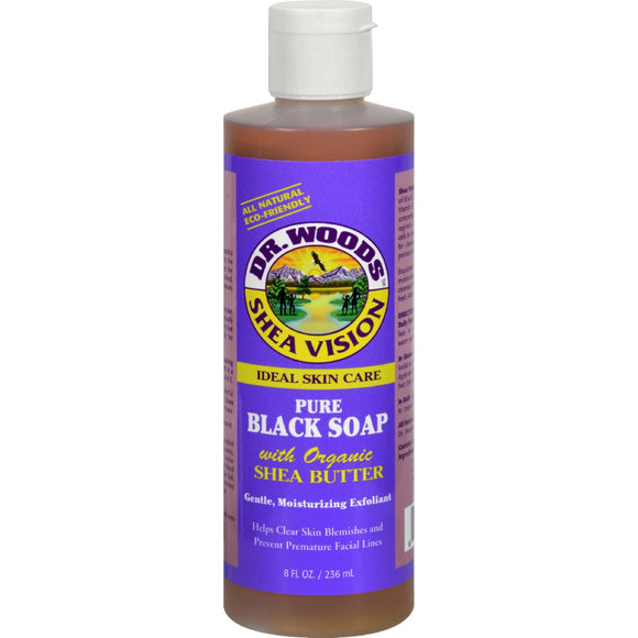 Dr. Woods Shea Vision Pure Black Soap With Organic Shea Butter - 8 Fl Oz - Vita-Shoppe.com