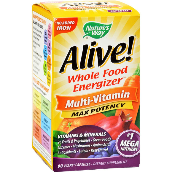 Nature's Way Alive Whole Food Energizer Mult-vitamin - 90 Vcaps - Vita-Shoppe.com