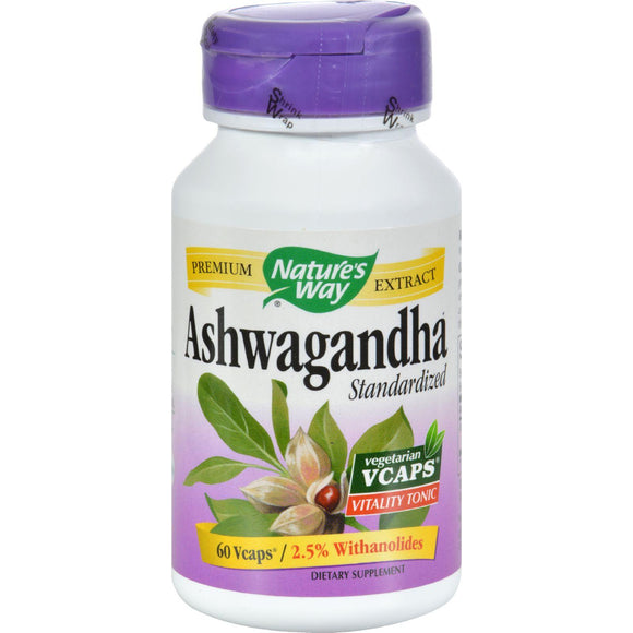 Nature's Way Ashwagandha Standardized - 60 Vegetarian Capsules - Vita-Shoppe.com