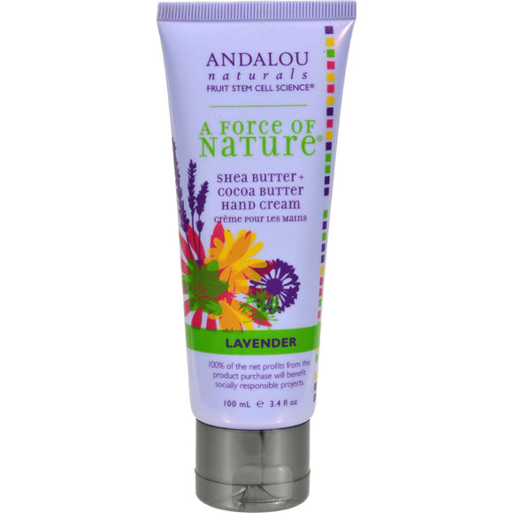 Andalou Naturals Hand Cream Lavender Shea - 3.4 Fl Oz - Vita-Shoppe.com