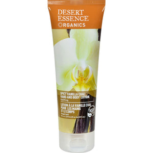 Desert Essence Hand And Body Lotion Organics Vanilla Chai - 8 Fl Oz - Vita-Shoppe.com