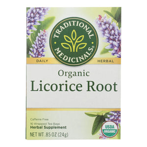 Traditional Medicinals Organic Licorice Root Herbal Tea - 16 Tea Bags - Case Of 6 - Vita-Shoppe.com