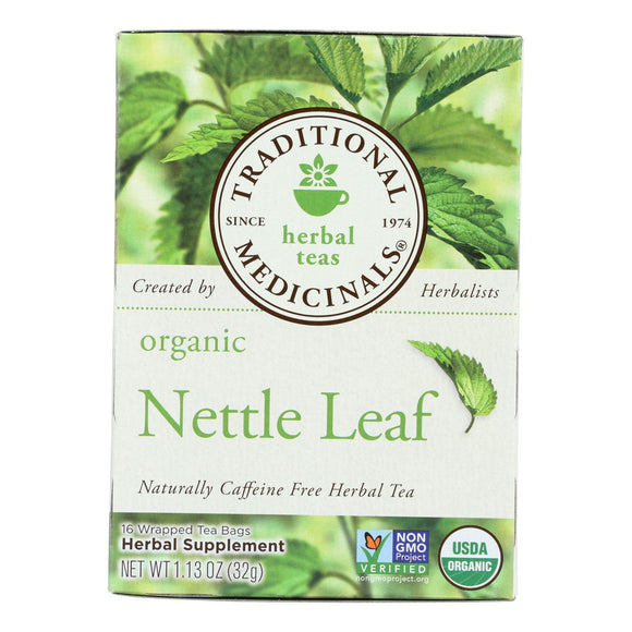 Traditional Medicinals Organic Nettle Leaf Herbal Tea - 16 Tea Bags - Case Of 6 - Vita-Shoppe.com