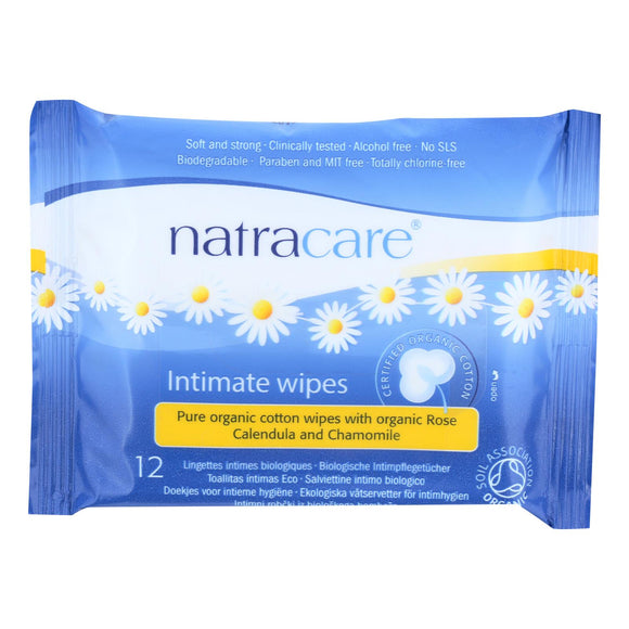 Natracare Organic Cotton Intimate Wipes - 12 Wipes - Case Of 12 - Vita-Shoppe.com