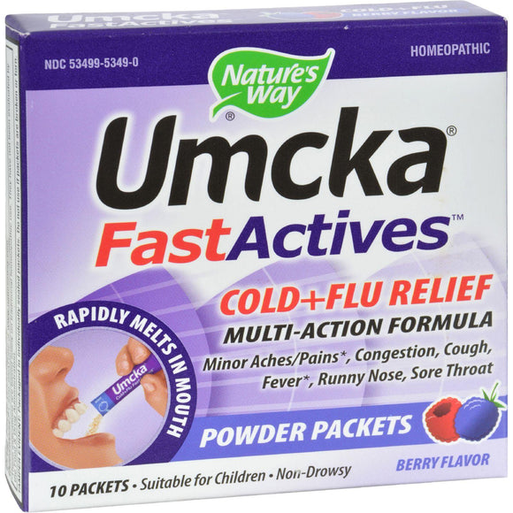 Nature's Way Umcka Fastactives Cold Plus Flu Relief Berry - 10 Packets - Vita-Shoppe.com