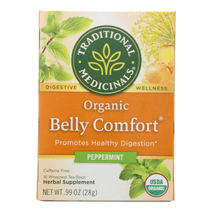 Traditional Medicinals Belly Comfort Peppermint - Caffeine Free - Case Of 6 - 16 Bags - Vita-Shoppe.com