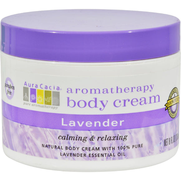 Aura Cacia Body Cream Lavender - 8 Fl Oz - Vita-Shoppe.com