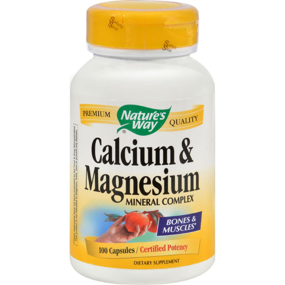 Nature's Way Calcium And Magnesium Mineral Complex - 100 Capsules - Vita-Shoppe.com