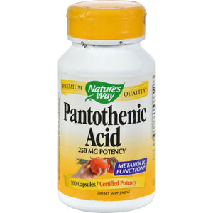 Nature's Way Pantothenic Acid - 250 Mg - 100 Capsules - Vita-Shoppe.com