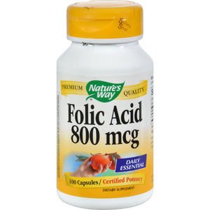 Nature's Way Folic Acid - 800 Mcg - 100 Capsules - Vita-Shoppe.com