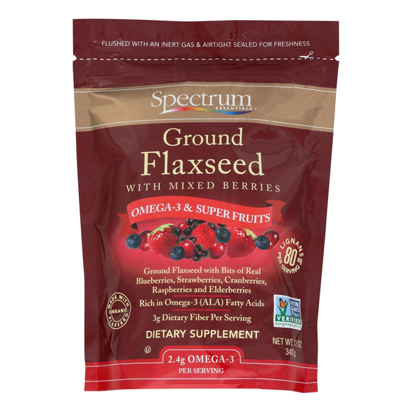 Spectrum Essentials Ground Flax With Mixed Berries - 12 Oz - Vita-Shoppe.com