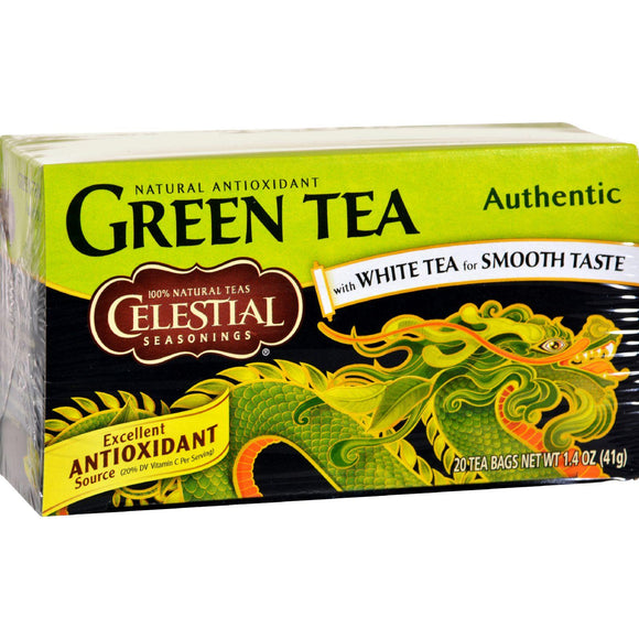 Celestial Seasonings Authentic Green Tea - Case Of 6 - 20 Bags - Vita-Shoppe.com