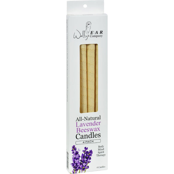 Wally's Natural Products Beeswax Candles - Lavender - 4 Pack - Vita-Shoppe.com