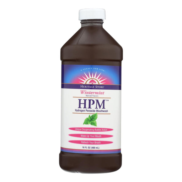 Heritage Products Hpm Hydrogen Peroxide Mouthwash Wintermint - 16 Fl Oz - Vita-Shoppe.com