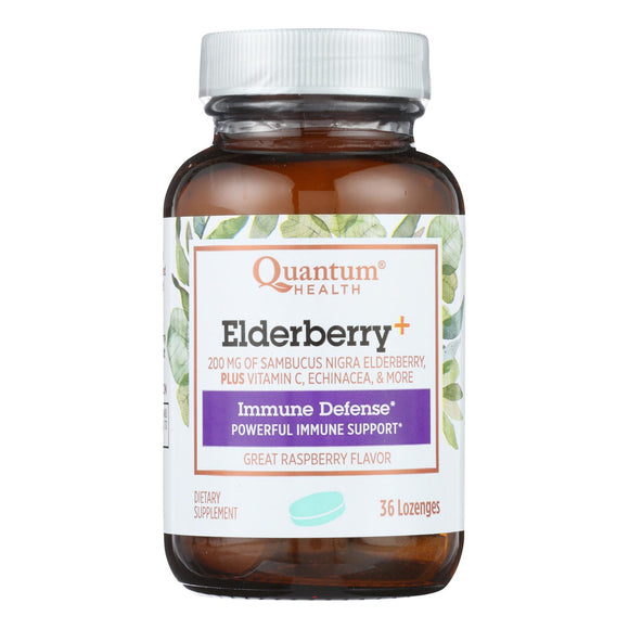 Quantum Health Elderberry Lozenges Raspberry - 36 Lozenges - Vita-Shoppe.com