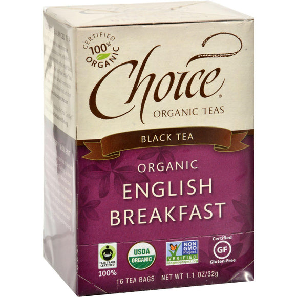 Choice Organic Teas English Breakfast Tea - 16 Tea Bags - Case Of 6 - Vita-Shoppe.com
