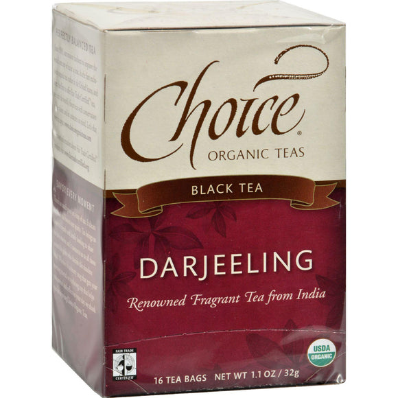 Choice Organic Teas Darjeeling Tea - 16 Tea Bags - Case Of 6 - Vita-Shoppe.com