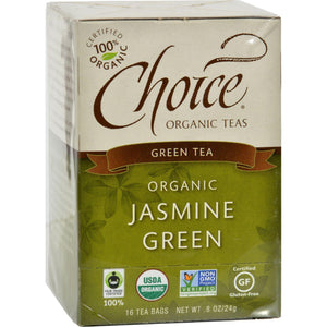 Choice Organic Teas Jasmine Green Tea - 16 Tea Bags - Case Of 6 - Vita-Shoppe.com