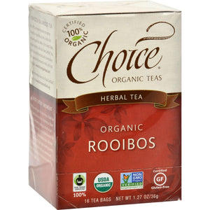 Choice Organic Teas Rooibos Red Bush Tea - 16 Tea Bags - Case Of 6 - Vita-Shoppe.com