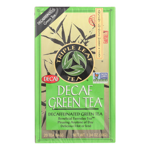 Triple Leaf Tea Decaffeinated Green Tea - 20 Tea Bags - Case Of 6 - Vita-Shoppe.com
