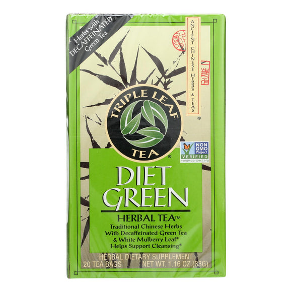 Triple Leaf Tea Dieters Decaffeinated Green Tea - 20 Tea Bags - Case Of 6 - Vita-Shoppe.com