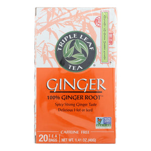 Triple Leaf Tea Ginger - 20 Tea Bags - Case Of 6 - Vita-Shoppe.com