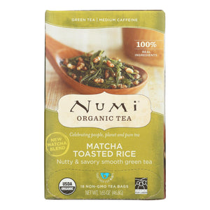 Numi Tea Toasted Rice Green Tea - Organic - Case Of 6 - 18 Bags - Vita-Shoppe.com