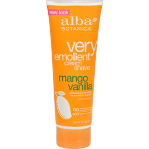 Alba Botanica Very Emollient Cream Shave Mango Vanilla - 8 Oz - Vita-Shoppe.com