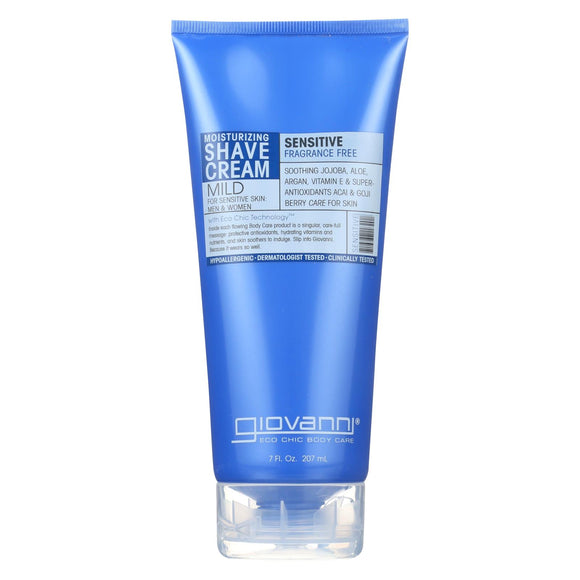 Giovanni Moisturizing Shave Cream Sensitive Skin Men And Women Fragrance Free - 7 Fl Oz - Vita-Shoppe.com