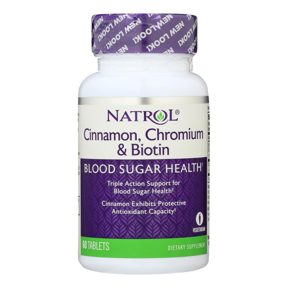 Natrol Cinnamon Biotin Chromium - 60 Tablets - Vita-Shoppe.com