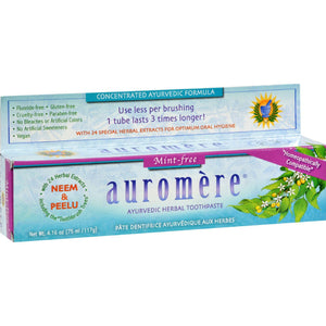 Auromere Toothpaste - Ayurvedic Herbal - Hmpthc Mnt Fr - 4.16 Oz - Case Of 12 - Vita-Shoppe.com