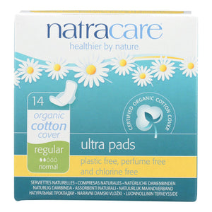 Natracare Natural Ultra Pads W-wings Regular W-organic Cotton Cover -  14 Pack - Vita-Shoppe.com